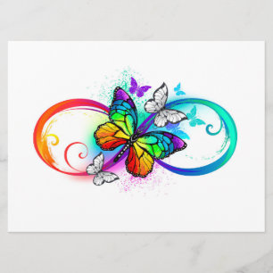 Menu Bright infinity with rainbow butterfly