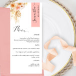 Menu Brosse de corail et de pêche personnalisée avec no<br><div class="desc">Pourquoi passer à l'endroit cartes et cartes de menu quand vous pouvez avoir un élégant menu tout-en-un élégant personnalisé avec chaque nom d'invité! Contemporain, simple et élégant design avec des détails floral d'aquarelle exquis dans un beau mélange de pêche, orange, roux, corail poussiéreux, crème et champagne. Eléments calligraphiques écrits à...</div>