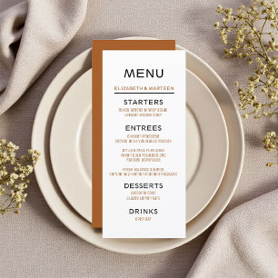 Menu Brown de Mariage d'automne noir
