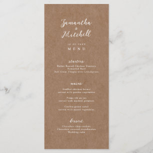 Menu Brown simple Rustique Kraft
