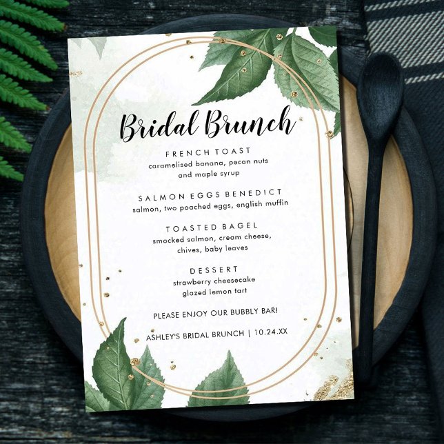 Menu Brunch Floral Bridal Vert (Créateur téléchargé)