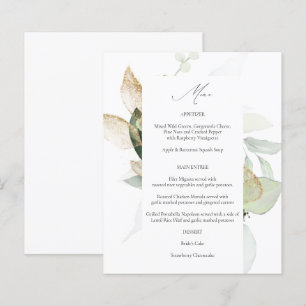 Menu Budget Eucalyptus Glow Gold Green