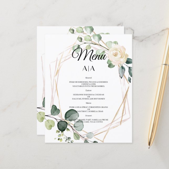 Menu Budget/Mariage/Plat. (Devant/Arrière en situation)