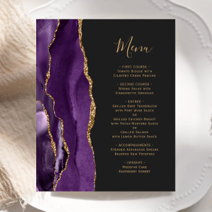 Menu Budget Purple Gold Agate Dark Mariage