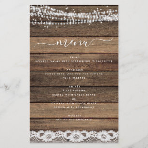 Menu Budget Rustique Farmhouse String Lights