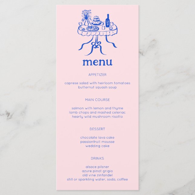 Menu Buffet Whimsical Table Doodle Croquis Moderne PERS (Devant)