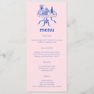 Menu Buffet Whimsical Table Doodle Croquis Moderne PERS