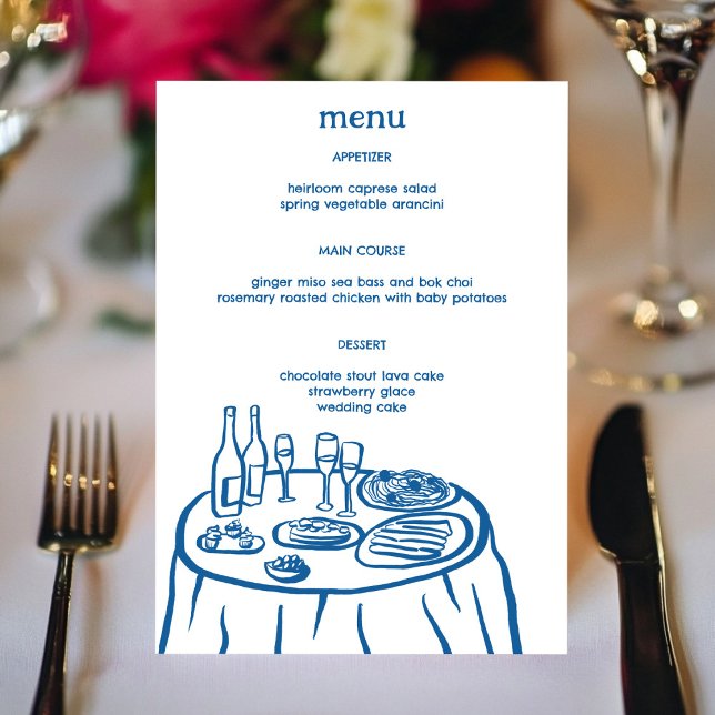 Menu Buffet Whimsical Table Doodle Croquis Moderne PERS (Whimsical Buffet Table Doodle Sketch Modern CUSTOM Menu
)