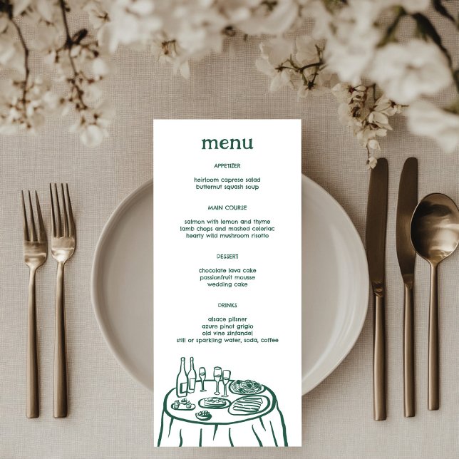 Menu Buffet Whimsical Table Doodle Croquis Moderne PERS (Whimsical Buffet Table Doodle Sketch Modern CUSTOM Menu
)