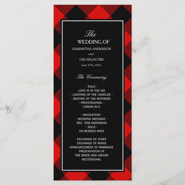 Menu Buffle rouge et noir déposé  (Devant)