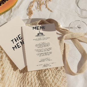 Menu Câble dessiné à la main rétro Quirky Bold Mariage