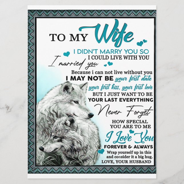 Menu Cadeau d'anniversaire pour ma femme loup, Cadeau d (Devant)