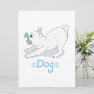 Menu Cadeau de chien mignon   Chien drôle avec papillon