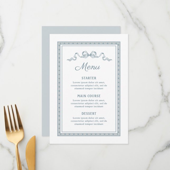 Menu Cadre bleu grec Dusty (Devant/Arrière en situation)