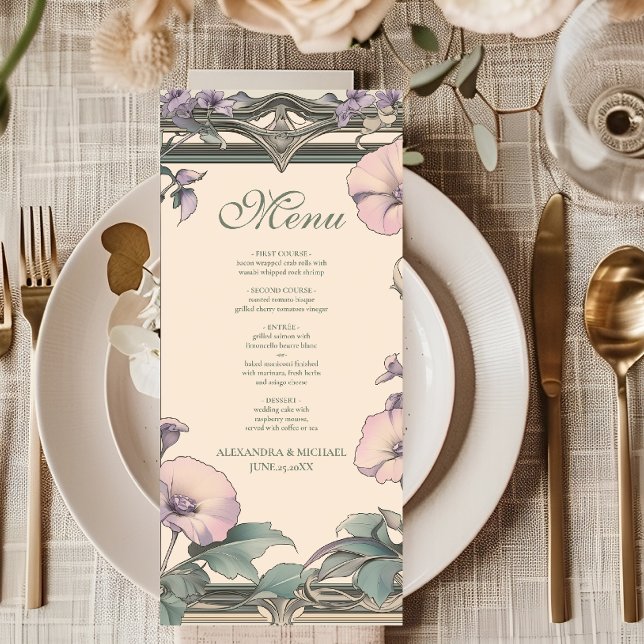 Menu Cadre de mariage lavande poussiéreuse (Créateur téléchargé)