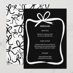 Menu Cadre de ruban Bow Elegant Fête des mariées PERSON