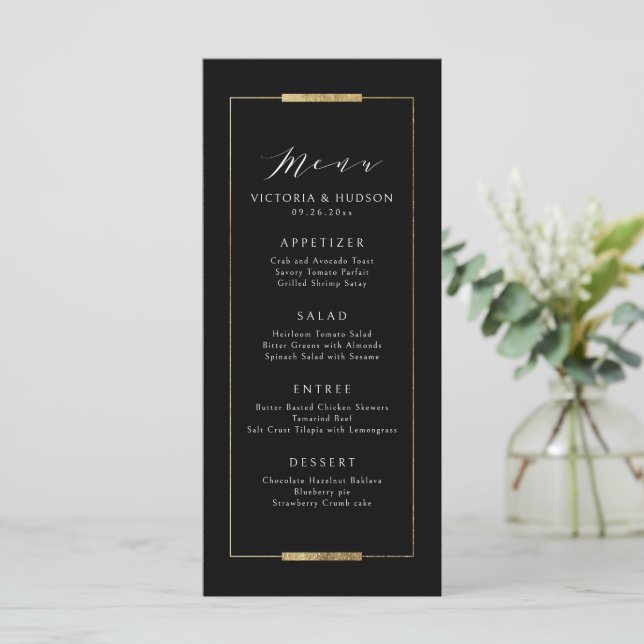 Menu Cadre Elegance Noir Simple Moderne Classique Maria (Debout devant)