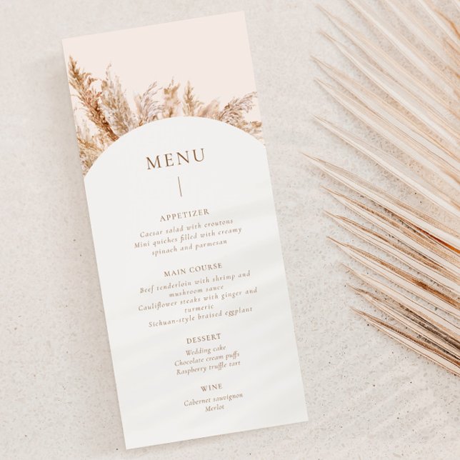 Menu Cadre en laiton Pampas Beige (Créateur téléchargé)