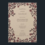 Menu Cadre Floral Automne Élégant Moderne Rustique PERS<br><div class="desc">Utilisez ces cartes de menu florales sucrées pour votre mariage, fête de fiançailles, douche nuptiale ou autre événement. Main dessinée par moi pour toi. Entièrement modifiable, ajoutez votre propre texte ou couleur arrière - plan. Cliquez sur "personnaliser" pour modifier le texte et "modifier la conception" pour modifier les polices, les...</div>