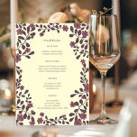 Menu Cadre Floral Automne Élégant Moderne Rustique PERS<br><div class="desc">Utilisez ces cartes de menu florales sucrées pour votre mariage, fête de fiançailles, douche nuptiale ou autre événement. Main dessinée par moi pour toi. Entièrement modifiable, ajoutez votre propre texte ou couleur arrière - plan. Cliquez sur "personnaliser" pour modifier le texte et "modifier la conception" pour modifier les polices, les...</div>