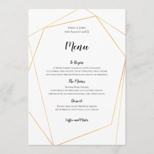 Menu Cadre géométrique simple Or élégant