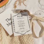 Menu Cadre noir et blanc moderne Retro Diner Mariage<br><div class="desc">Un menu de dîner mariage très léger et rétro. Ce qui présente le design modèle chic de vintage blanc arrière - plan et de la typographie noire. Parfait et assorti à toute la suite.</div>