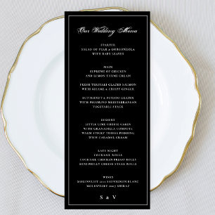 Menu Cadre Premium   Élégant Mariage Monogramme