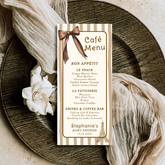 Menu Café Parisien Thématique de Bistrot Français Capri (Créateur téléchargé)