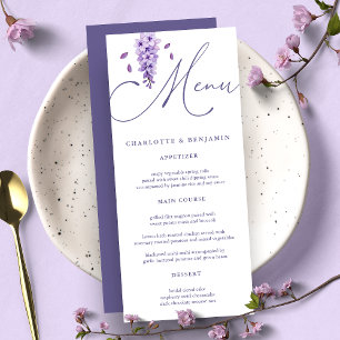 Menu Calligraphie à l'aquarelle élégante Mariage Wister