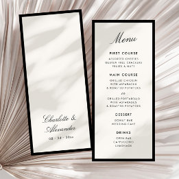Menu Calligraphie classique Vieux argent