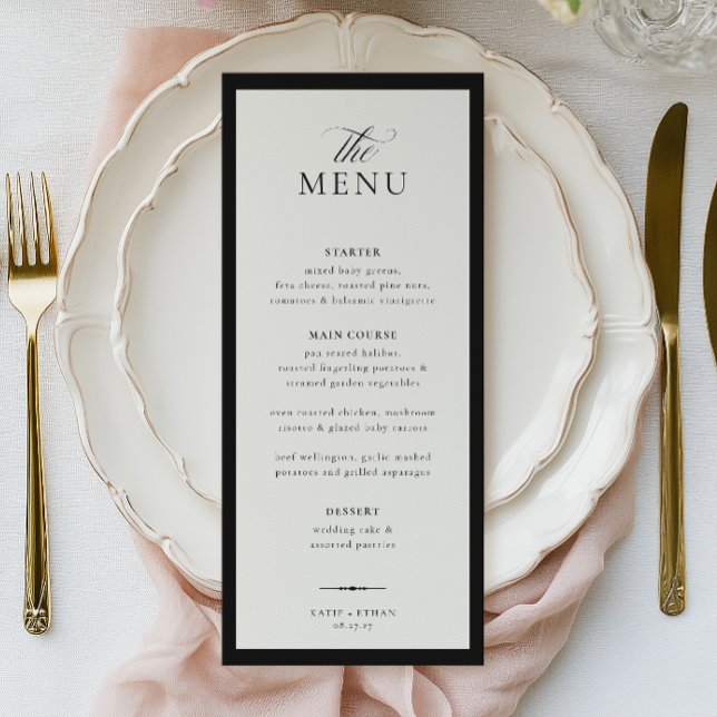 Menu CALLIGRAPHIE ÉLÉGANT Mariage (Créateur téléchargé)