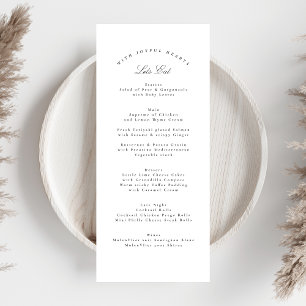 Menu Calligraphie élégante gris foncé Mariage officiel