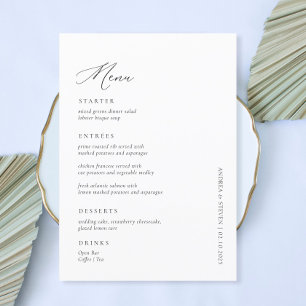 Menu Calligraphie Mariage noir et blanc
