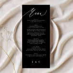 Menu Calligraphie noir blanc traditionnel<br><div class="desc">menu mince pour correspondre à la collection *si vous voulez plus d'options papier cette conception peut être transférée à un programme mince *ou pour plus d'aide contactez-moi</div>