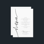 Menu Calligraphie Whimsical Dîner Mariage moderne<br><div class="desc">Où Dreams Meet Elegance Élevez votre journée spéciale avec notre ensemble enchanteur de papeterie, méticuleusement conçu pour insuffler à votre mariage de fantaisie et de grâce. Des invitations délicates aux cartes de lieux exquises, cette collection est une symphonie de calligraphie complexe et de design intemporel. Créez une célébration qui vous...</div>