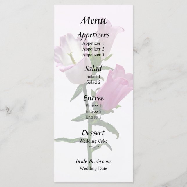 Menu Campanules roses (Devant)