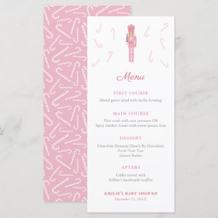 Menu Canneberges roses Casse-Noisette Noël Baby Shower