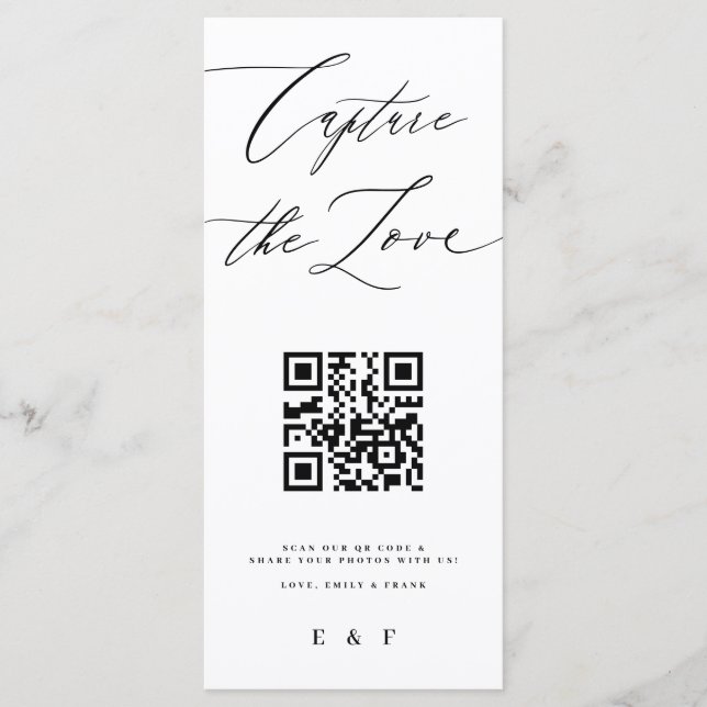 Menu Capturez le Monogramme noir blanc de l'amour (Devant)