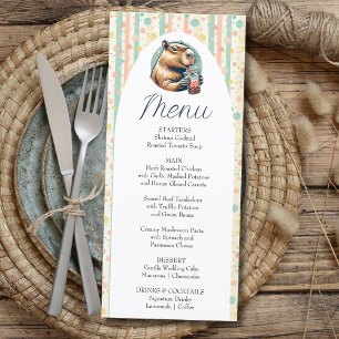 Menu Capybara Drôle Rayé Cadeau Personnalisé Baby Showe