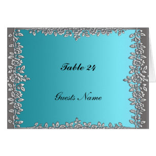 Menu Carte de Placement de Table Sarcelle