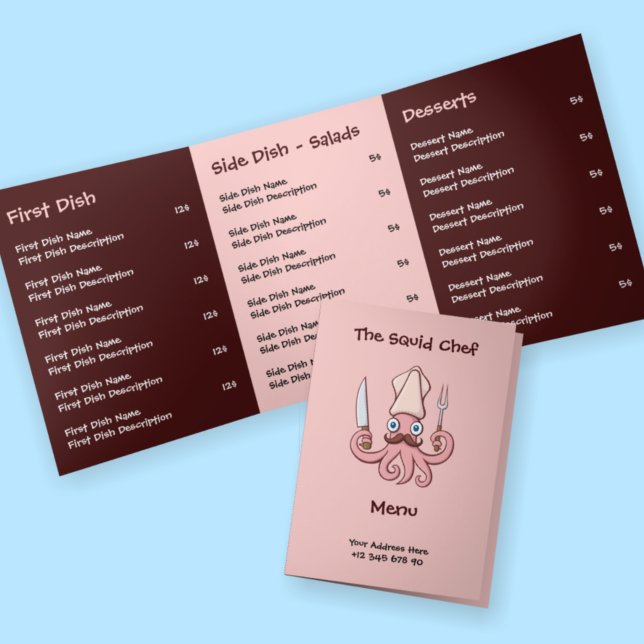 Menu Cartoon Chef Squid (Créateur téléchargé)