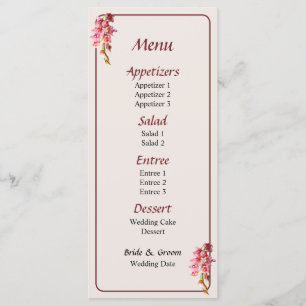 Menu Cascade d'orchidées roses