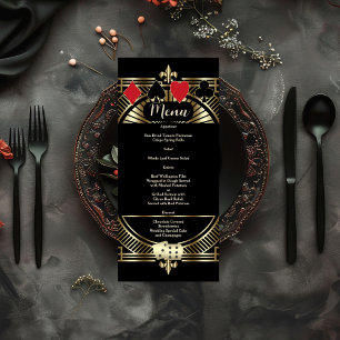 Menu CasinoGold Black Art Déco Roaring Mariage des anné