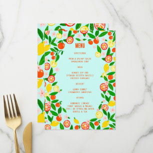 Menu Célébration de Citron Mariage Été Fruit Personnali