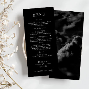 Menu Céleste Galaxy Night Sky Black Mariage Dîner