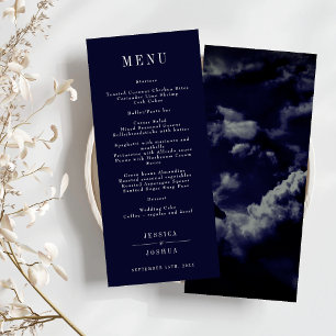 Menu Céleste Galaxy Nuit Sky Navy Dîner bleu