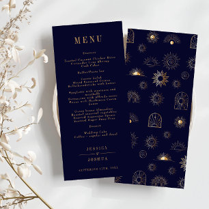 Menu Céleste Soleil Croissant Lune d'or Marine