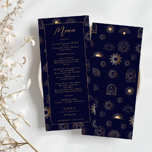 Menu Céleste Soleil Croissant Lune d'or Marine