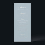 Menu Celine Muted Blue Mariage élégant<br><div class="desc">Menus mariages classiques,  au design simple et intemporel,  avec script élégant et polices serif traditionnelles.</div>