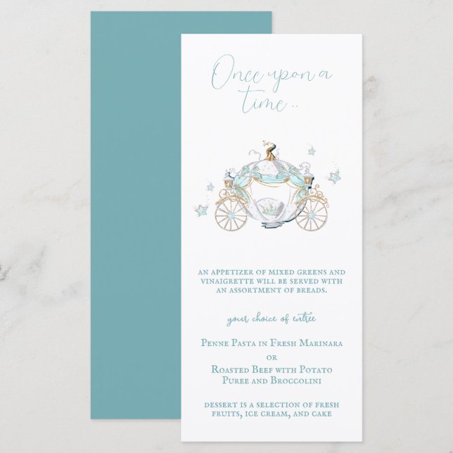 Menu Cendrillon Fairytale Carriage (Devant / Derrière)